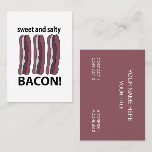 Bacon zoete en zoute bacon visitekaartje (Voorkant / Achterkant)