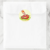 Bacon Zwitserse cheeseburger met ketchup Ronde Sticker (Tas)