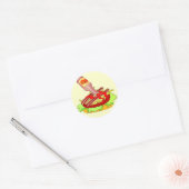 Bacon Zwitserse cheeseburger met ketchup Ronde Sticker (Envelop)