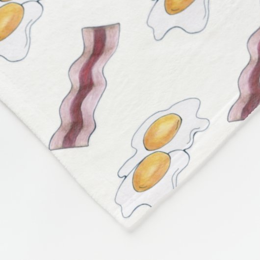 Baconbandjes en gefrituurde eieren ontbijtkoeken fleece deken (Hoek)