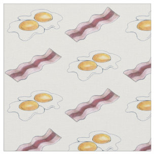 Baconbandjes en gefrituurde eieren ontbijtkoeken stof