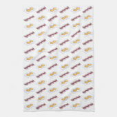 Baconbandjes en gefrituurde eieren ontbijtkoeken theedoek (Verticaal)