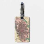 Bacon's Victoriaans kaart van Liverpool 1890 Bagagelabel (Achterkant verticaal)