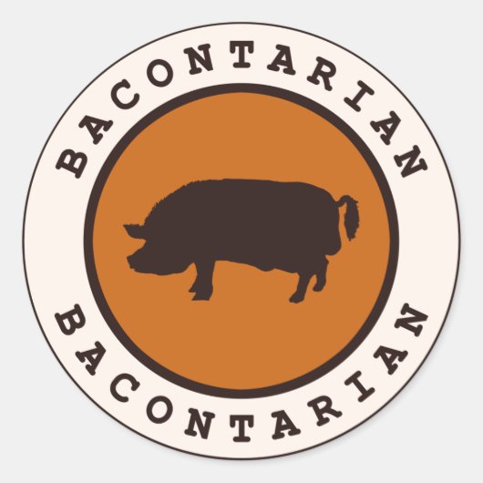 Bacontarian Ronde Sticker (Voorkant)