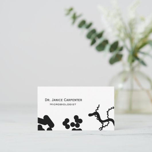 Bacteria Medical Micro Black & White Visitekaartje (Staand voorkant)