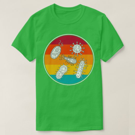 Bacteria Retro  Geek Microbiology Teacher L T-shirt (Design voorkant)