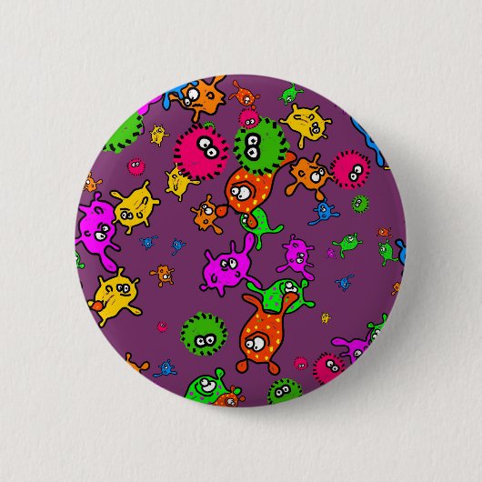 Bacteria Wallpaper Ronde Button 5,7 Cm (Voorkant)