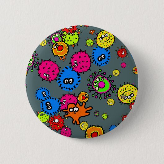 Bacteria Wallpaper Ronde Button 5,7 Cm (Voorkant)