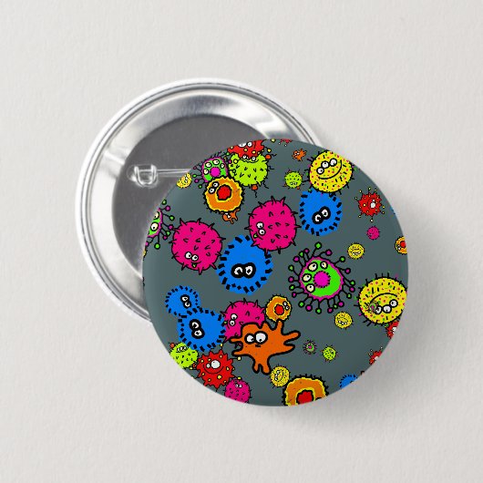 Bacteria Wallpaper Ronde Button 5,7 Cm (Voorkant /achterkant)