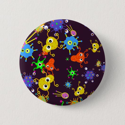 Bacteria Wallpaper Ronde Button 5,7 Cm (Voorkant)