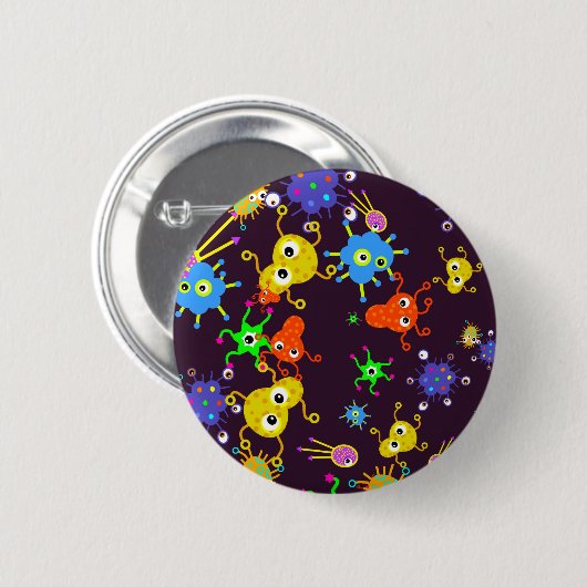 Bacteria Wallpaper Ronde Button 5,7 Cm (Voorkant /achterkant)