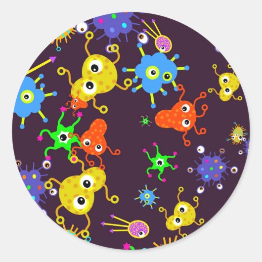 Bacteria Wallpaper Ronde Sticker (Voorkant)