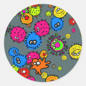 Bacteria Wallpaper Ronde Sticker (Voorkant)