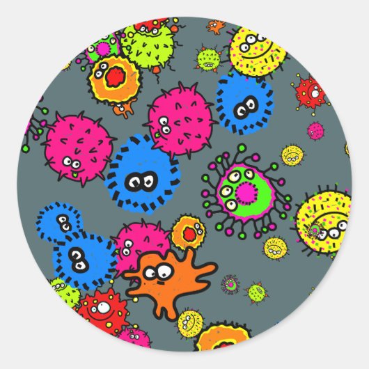 Bacteria Wallpaper Ronde Sticker (Voorkant)