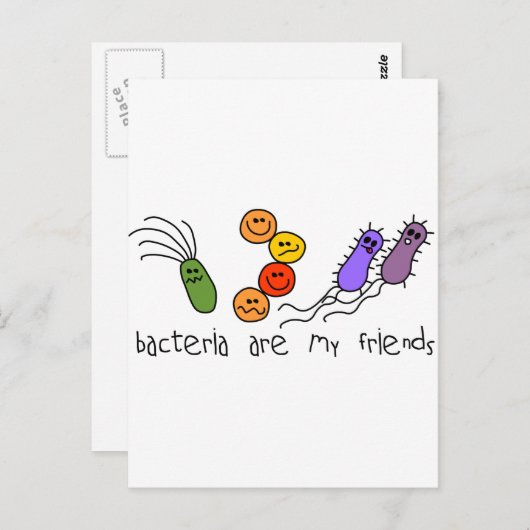 Bacteria zijn mijn vrienden briefkaart (Voorkant / Achterkant)