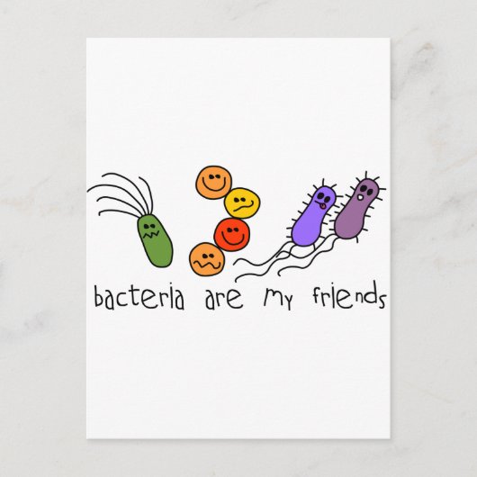Bacteria zijn mijn vrienden briefkaart (Voorkant)