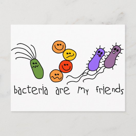 Bacteria zijn mijn vrienden briefkaart (Voorkant)