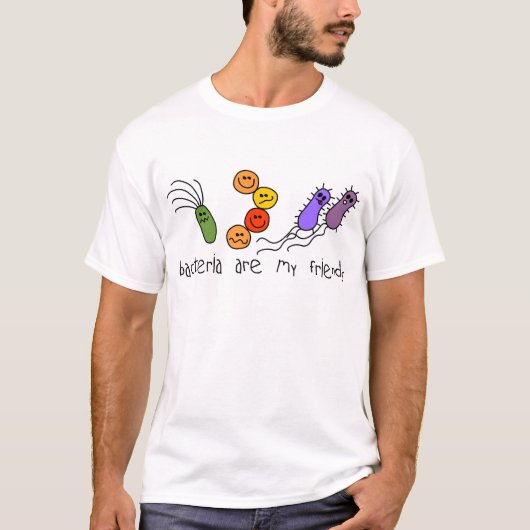 Bacteria zijn mijn vrienden t-shirt (Voorkant)