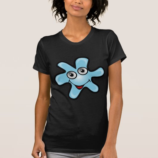 bacterie-156870 bacteriesvirus blij glimlach blue. t-shirt (Voorkant)