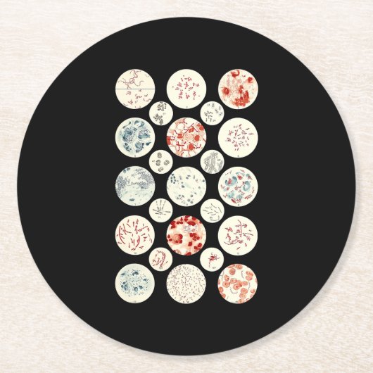 bacterie microbiologie microbiologie microbiologie ronde kartonnen onderzetter (Voorkant)