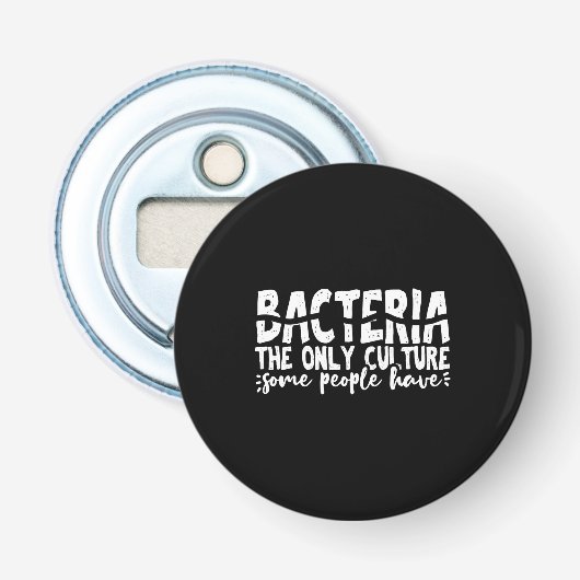 bacterie microbiologie wetenschappen button flesopener (Voorkant)