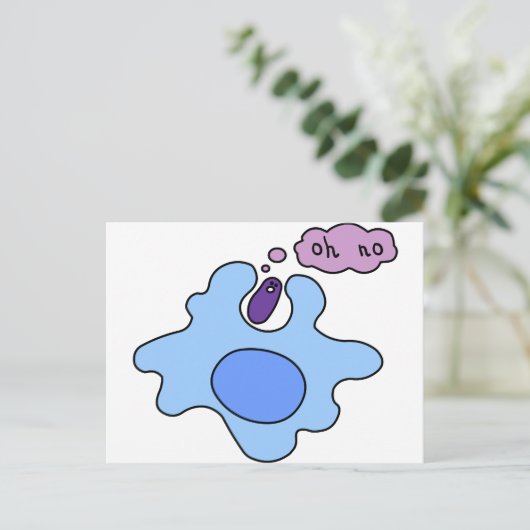 Bacterie Phagocytose Briefkaart (Staand voorkant)