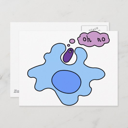 Bacterie Phagocytose Briefkaart (Voorkant / Achterkant)