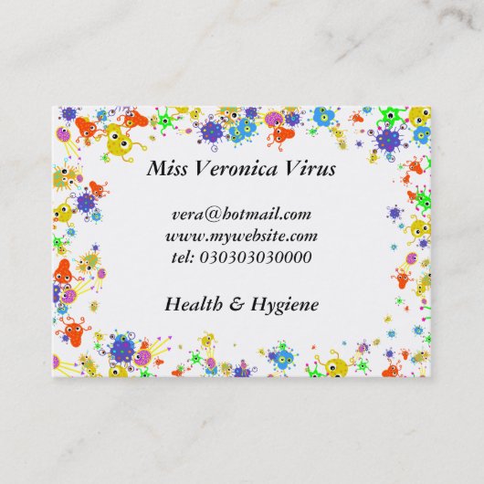 Bacteriegrens, Visitekaartje (Voorkant)