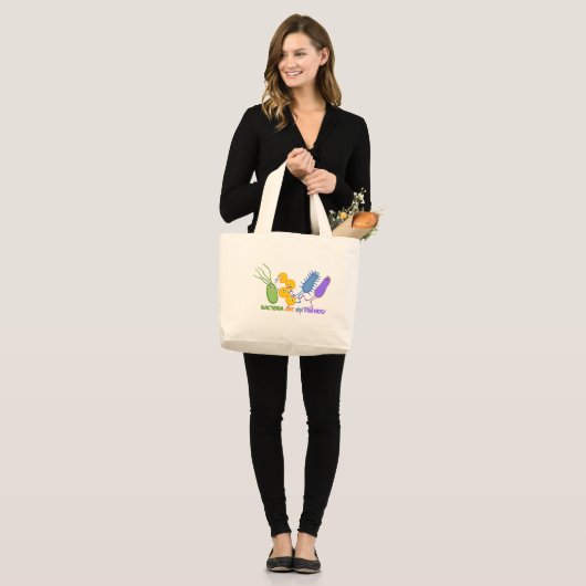 Bacteriële vrienden grote tote bag (Voorkant (model))