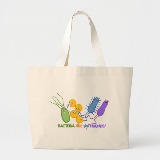 Bacteriële vrienden grote tote bag (Voorkant)