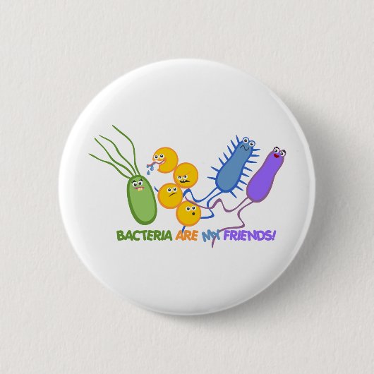 Bacteriële vrienden ronde button 5,7 cm (Voorkant)