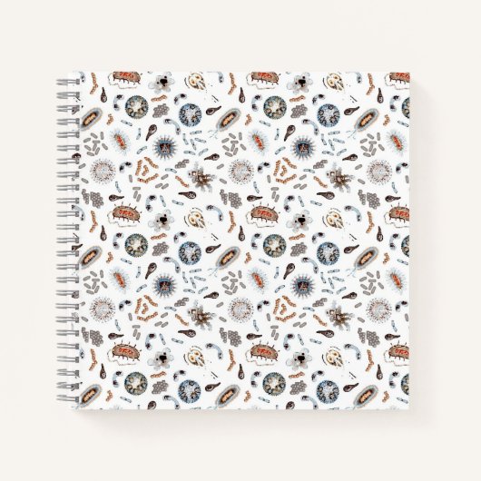 Bacteriën en viruspatroonpatronen notitieboek (Voorkant)