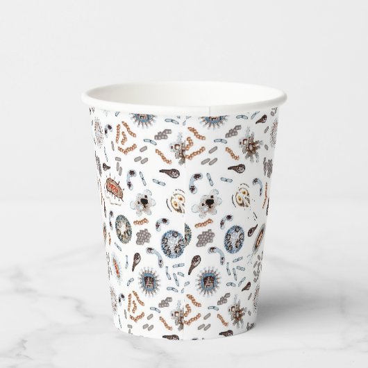 Bacteriën en viruspatroonpatronen papieren bekers (Rechts)