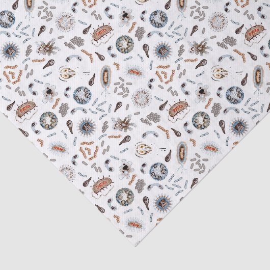 Bacteriën en viruspatroonpatronen tissuepapier (Detail)