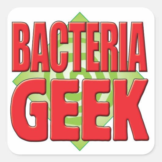 Bacteriën Geek v2 Vierkante Sticker (Voorkant)