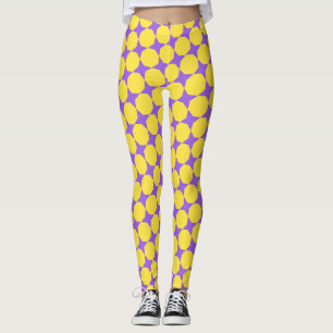 Bacteriën geel violet minimaal patroon leggings