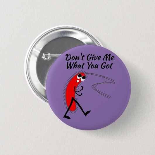 Bacteriën, Germen, verspreid het niet in bed Ronde Button 5,7 Cm (Voorkant /achterkant)