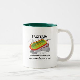 Bacteriën kunnen niet leven met sommige van hen k tweekleurige koffiemok