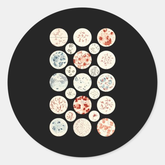 Bacteriën Microbiologie Bacterie Wetenschap Tiny M Ronde Sticker (Voorkant)