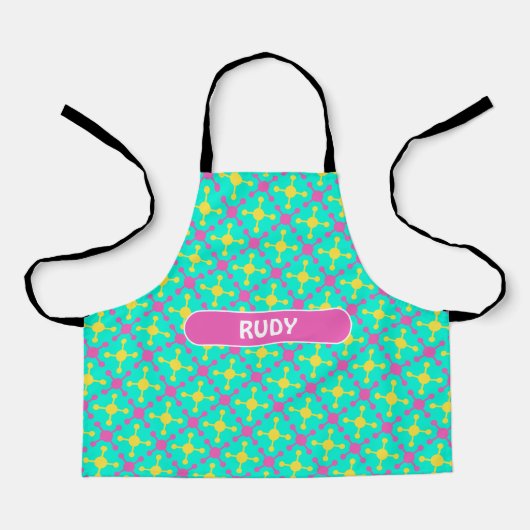 Bacteriën Navy Roze Minimaal Patroon Schort (Voorkant)