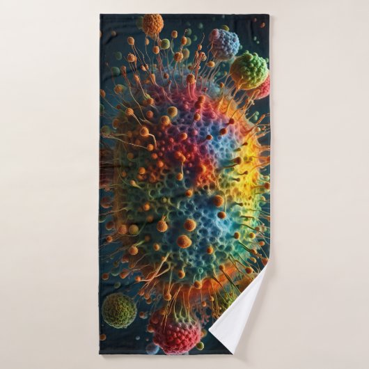 Bacteriën onder microscoop badhanddoek (Badhanddoek)