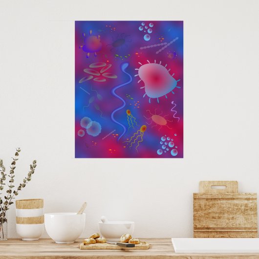 Bacteriën Poster (Keuken)