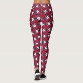 Bacteriën Rood Blauw Minimaal Patroon Leggings (Achterkant)