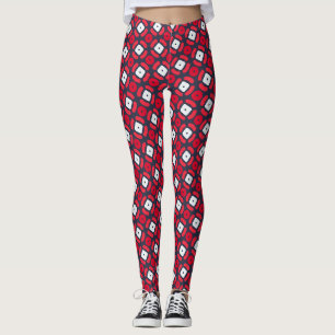 Bacteriën Rood Blauw Minimaal Patroon Leggings