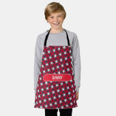 Bacteriën Rood Blauw Minimaal Patroon Schort (Gedragen)