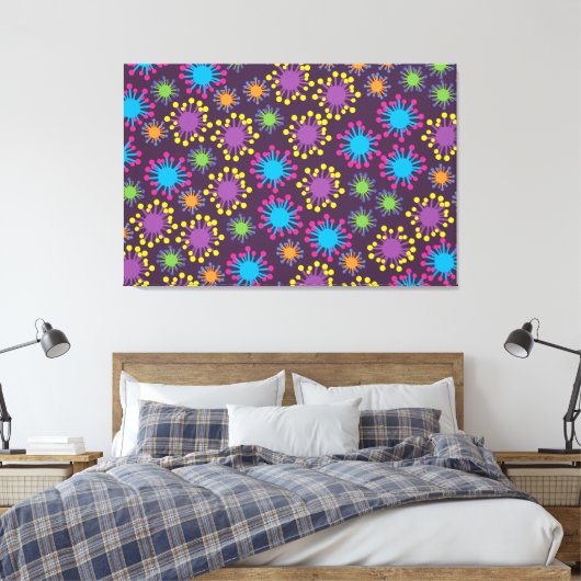 Bacteriën Spores Canvas Afdruk (Insitu (Slaapkamer))