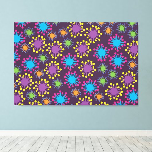 Bacteriën Spores Canvas Afdruk (Insitu (Houten vloer))