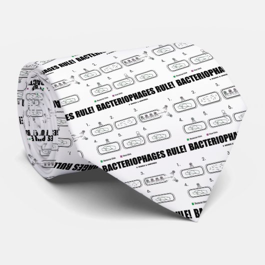 Bacteriophages Rule! (Bacteria-virus-DNA) Stropdas (Opgerold)
