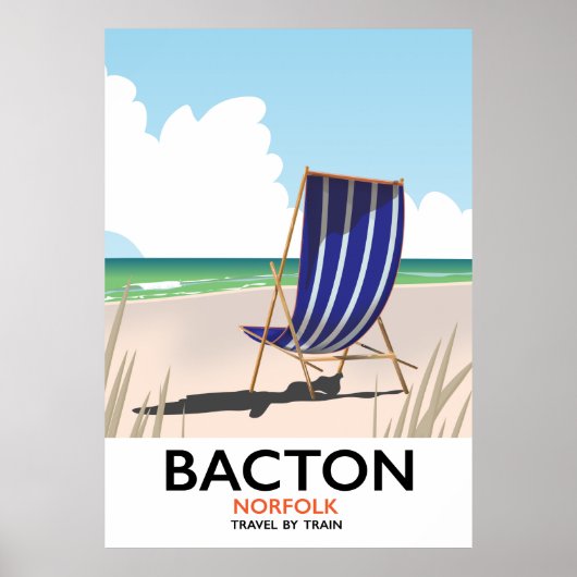 Bacton norfolk strandposter poster (Voorkant)