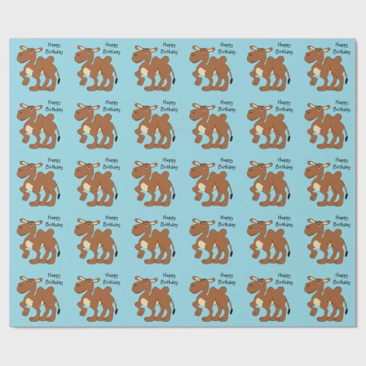 Bactrian Camel Any Background Colour Birthday Cadeaupapier (Vlak)